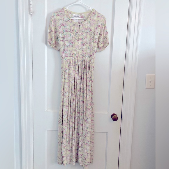 Nina Piccalino Dresses & Skirts - Vintage Nina Piccalino Maxi Dress Floral Grunge 90s Lavender Flowers size 12